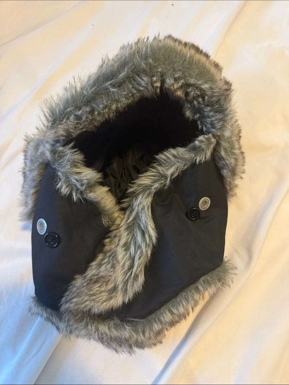 Weatherproof Black Faux Fur Trapper Hat